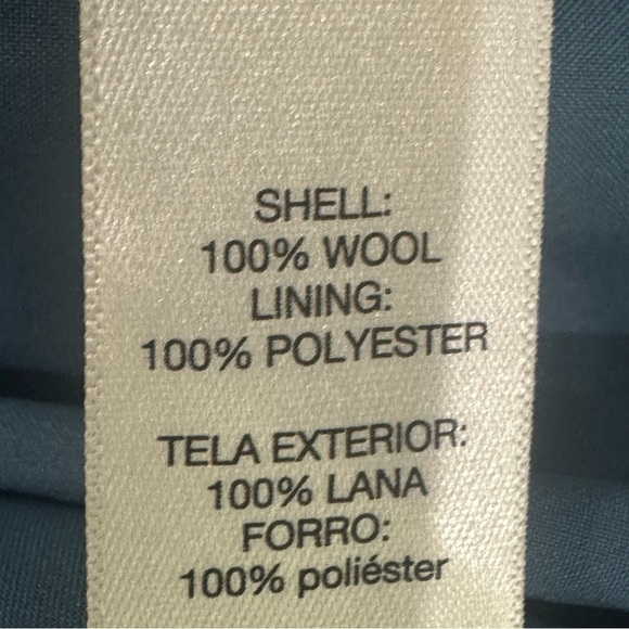 Chicos Boiled Wool Motorcycle Jacket Blue Silver - Picture 8 of 9